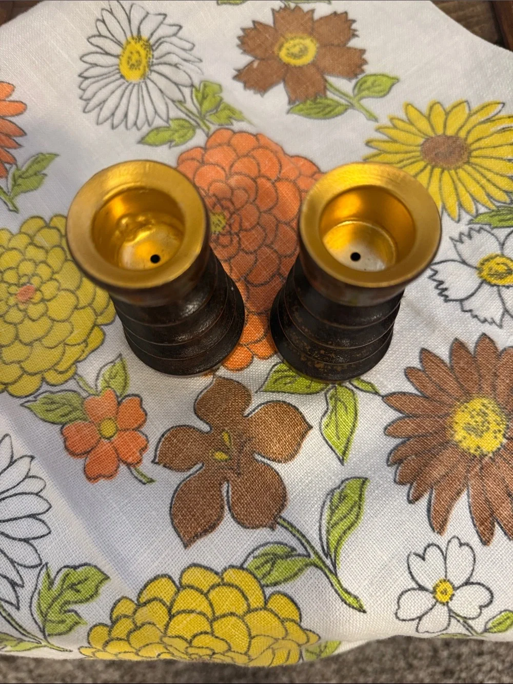Vintage Turned Wood Candlestick Holders – Pair Farmhouse Decor